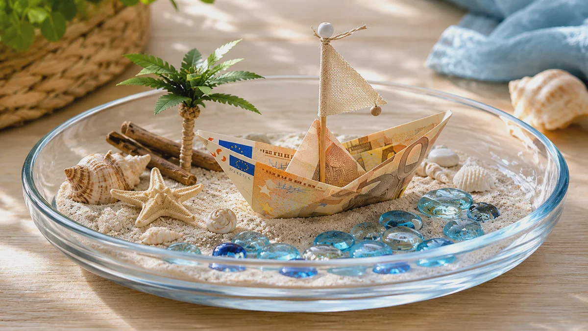 Cadeau-idee met reisgarantie: geldcadeau voor een reis in een glazen schaal maken